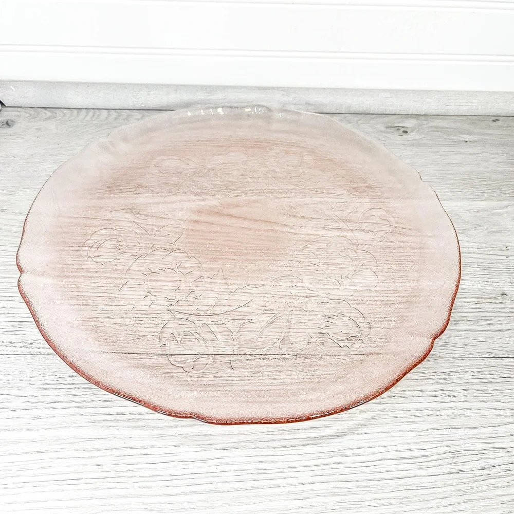 Vintage Pink Glass Dinner‎ Plate: Jeanette Windsor Platter